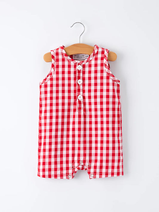 Plaid Boys Romper