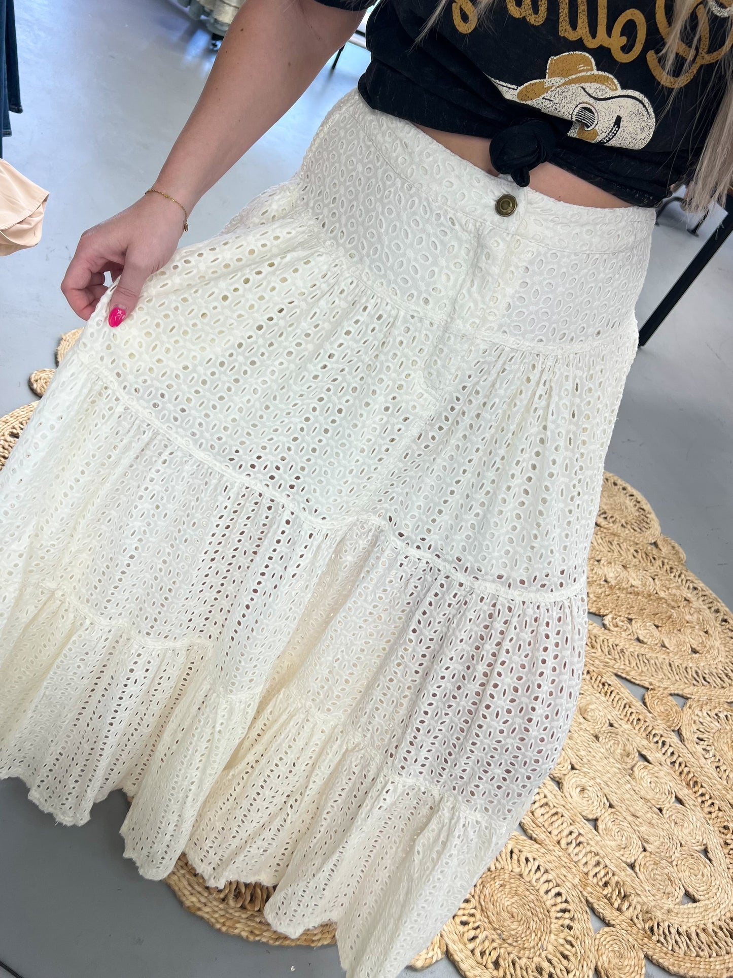 White Eyelet Skirt