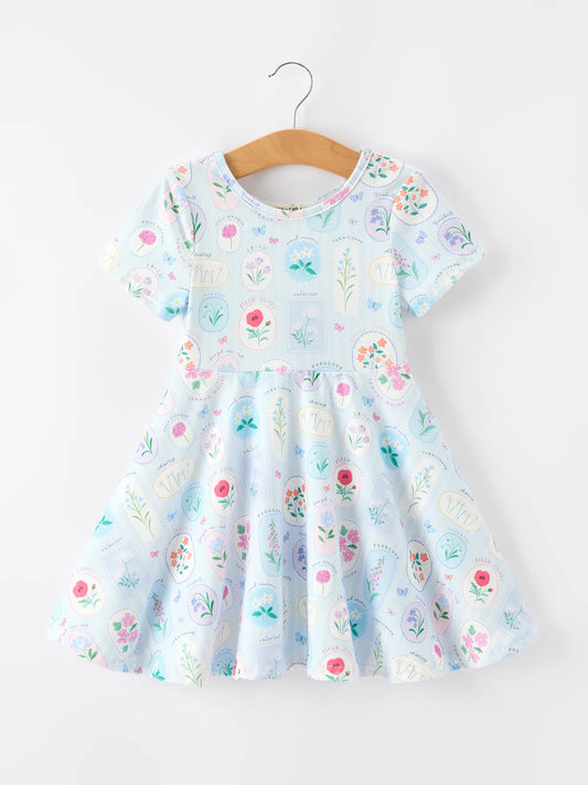 Girls Floral Botanical Dress