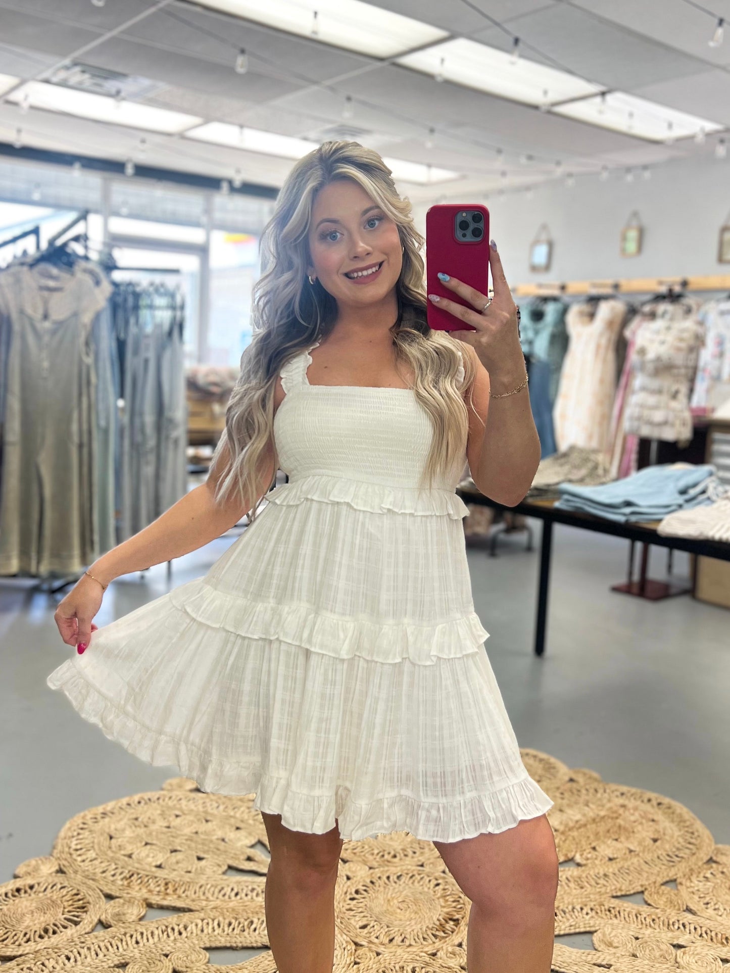 White Ruffle Dress