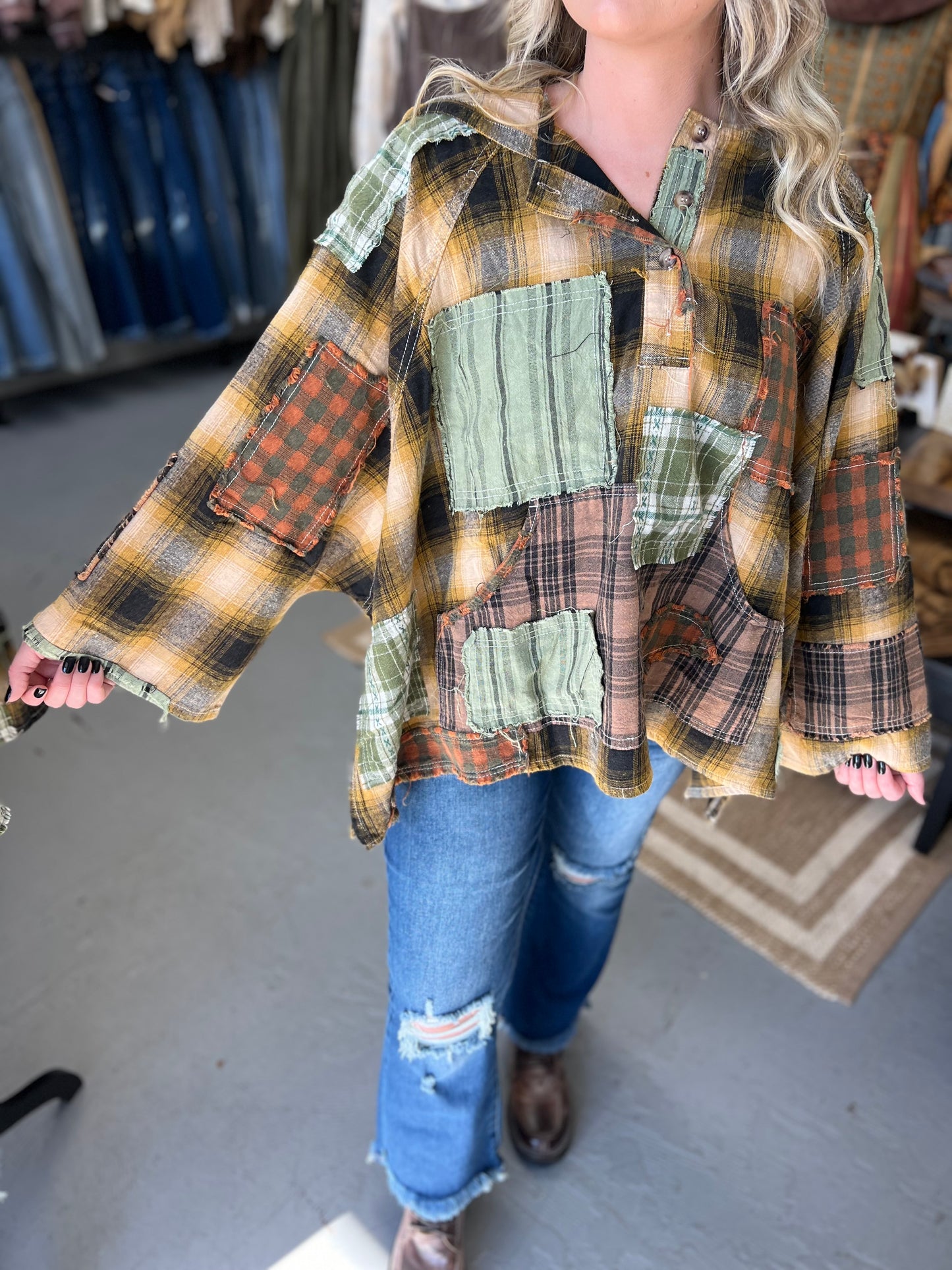 Mustard-Black Flannel