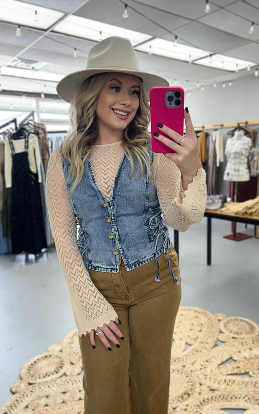 Vest w/ Lace Up Sides