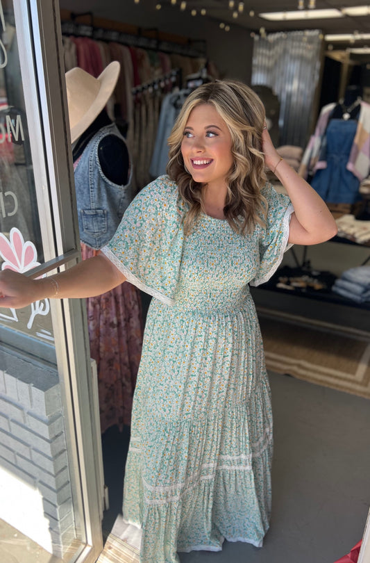 Floral Green Dress