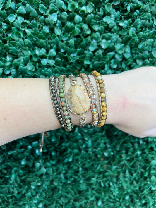 Natural Wood Wrap Bracelet