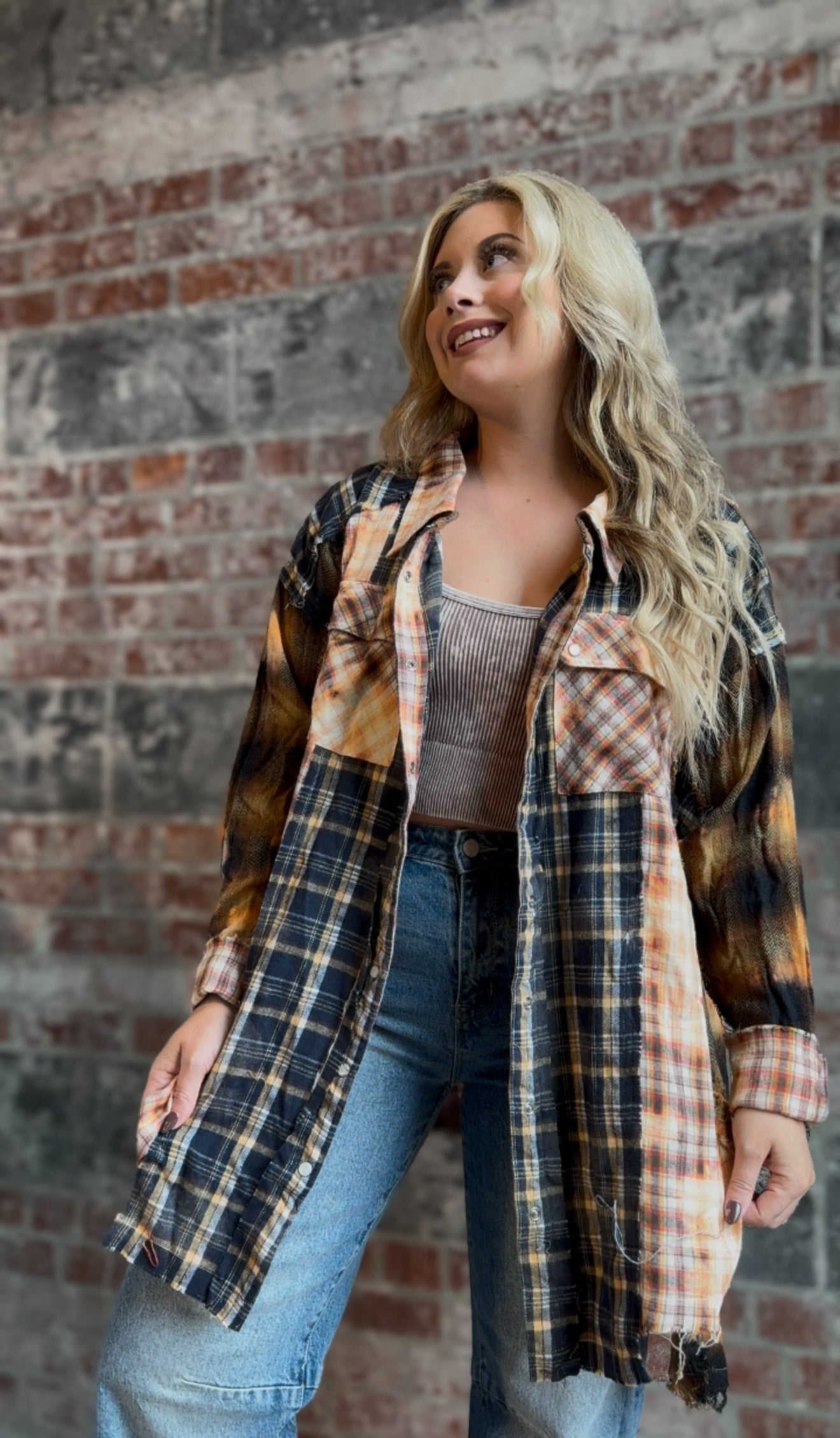 Navy Mustard Flannel