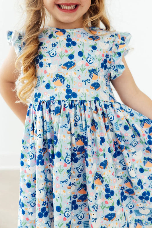 Youth Blueberry Picnic Dress