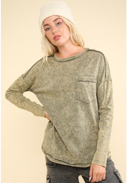 Sage Green LS Top