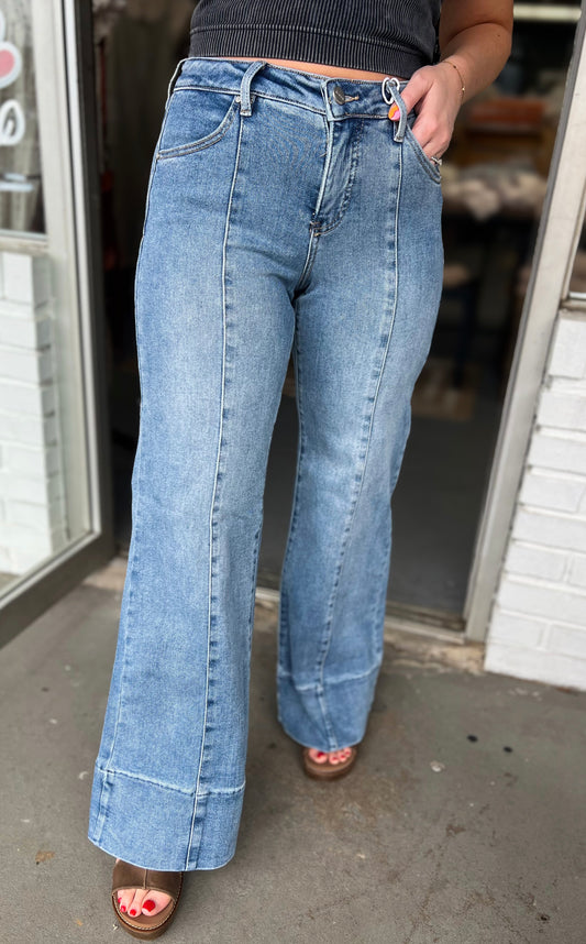 MR Ankle Wide Flare Jeans