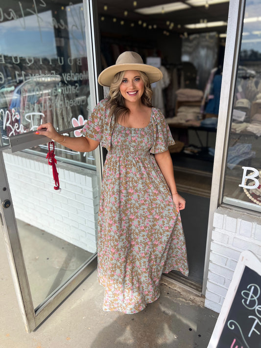 T.Grey/Pink Maxi Dress