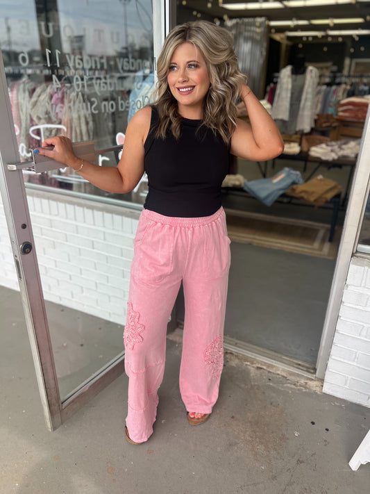 Pink Lace Pants