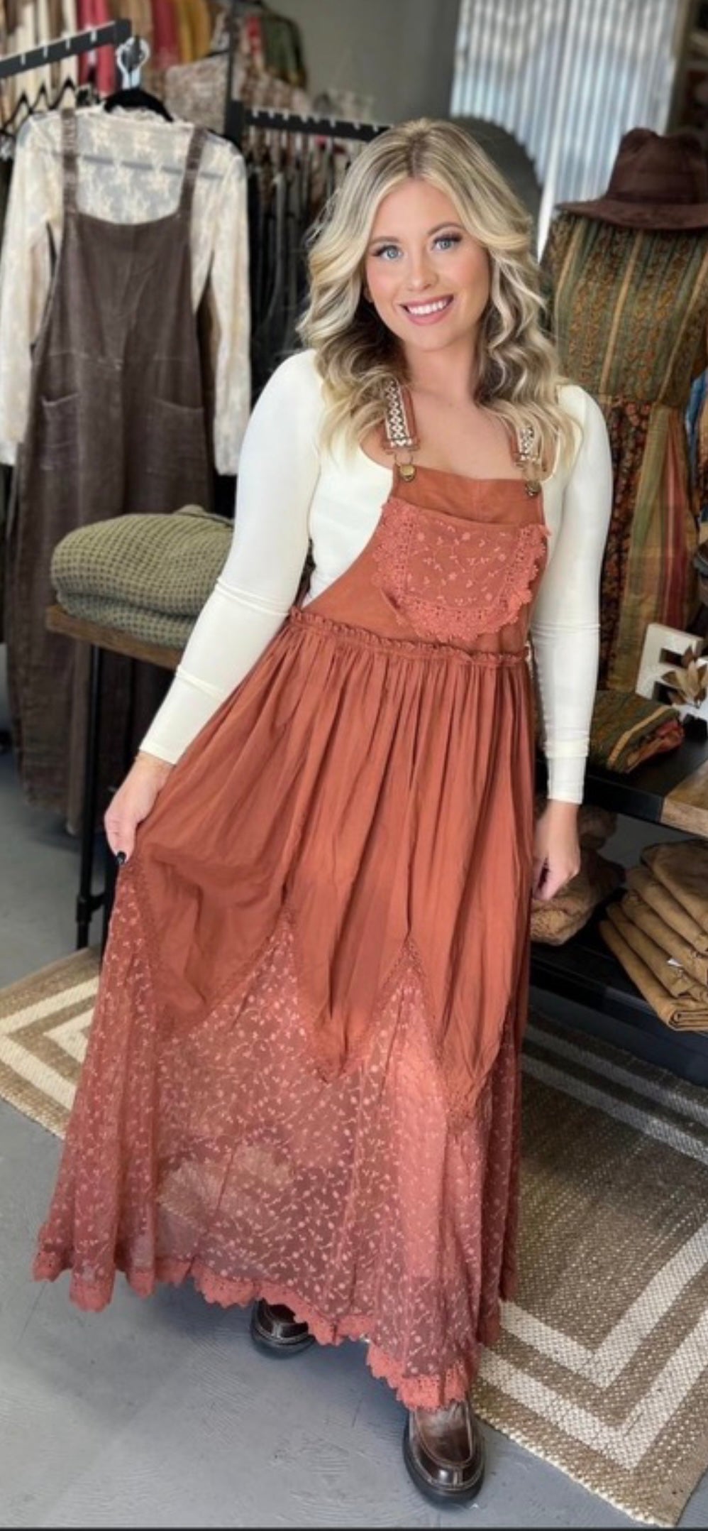 Copper Overall Dress