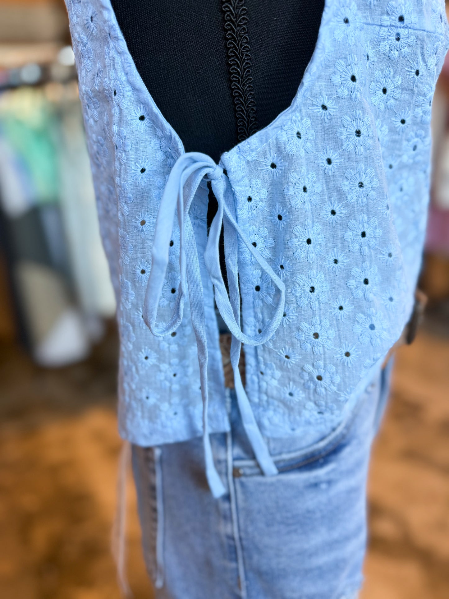 Eyelet Top w/ Side-Ties