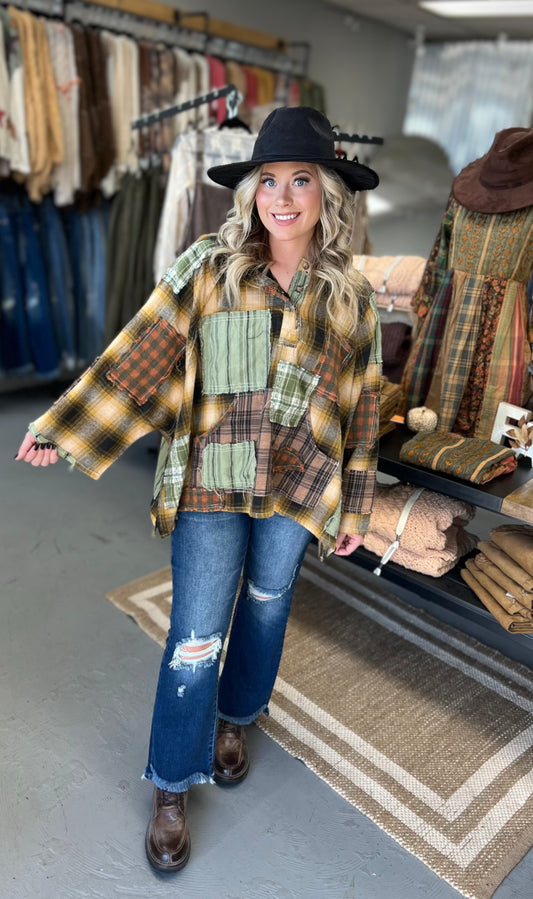 Mustard-Black Flannel