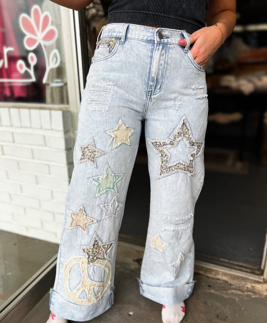 Peace Oli and Hali Jeans