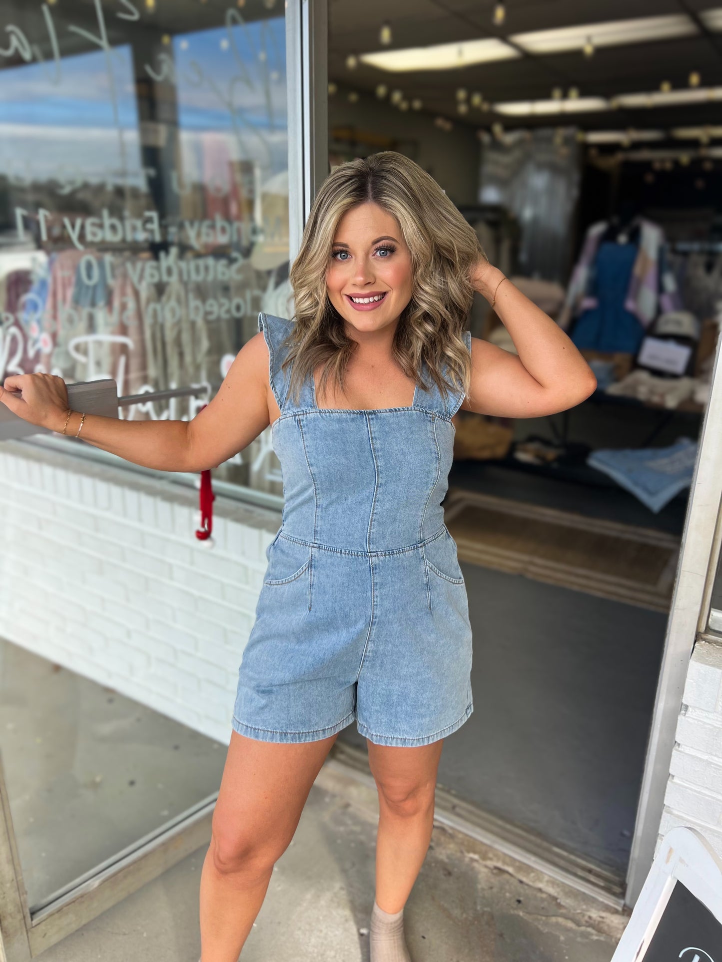 Ruffle Sleeve Romper