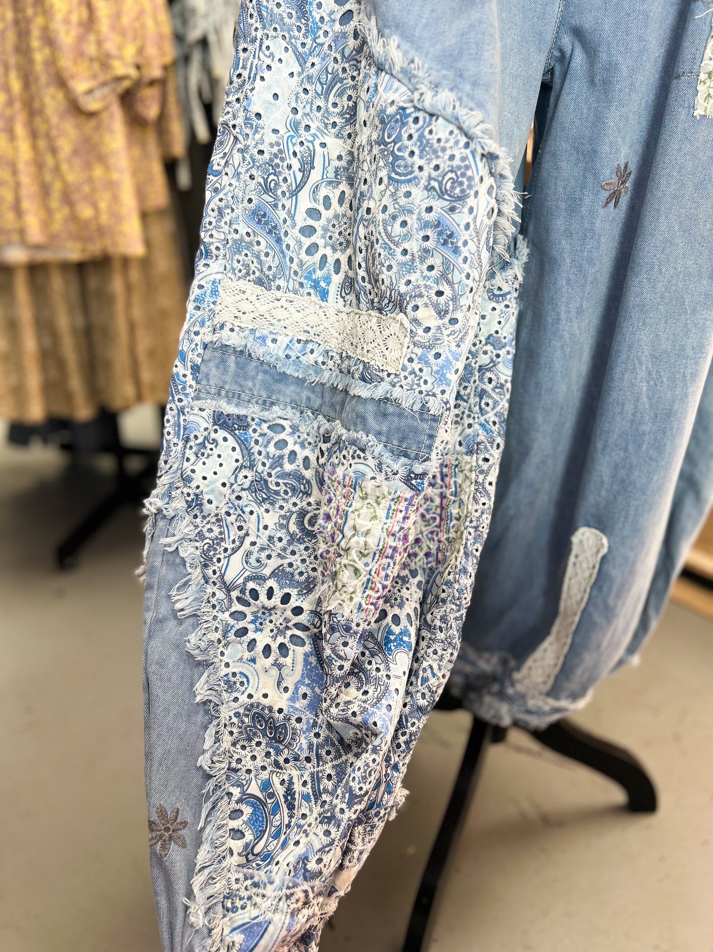 Denim Patchwork Pants