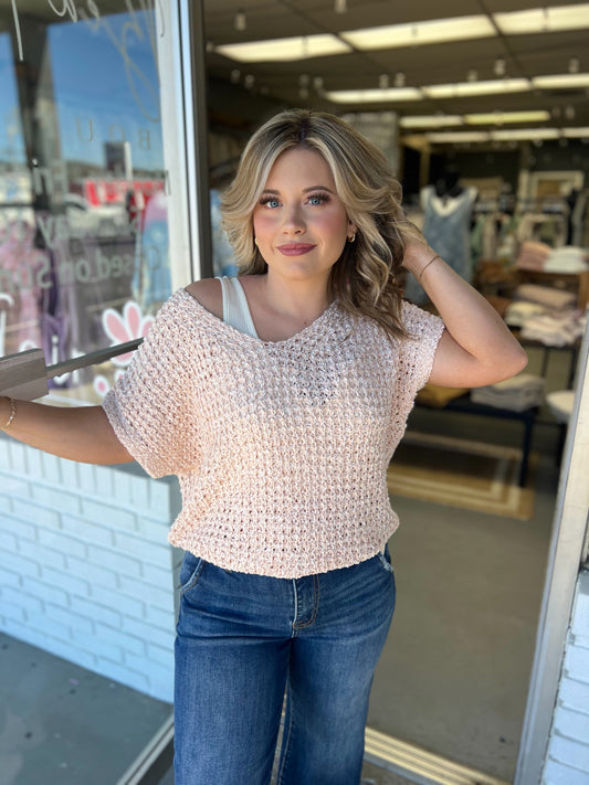 Light Coral Knit Top