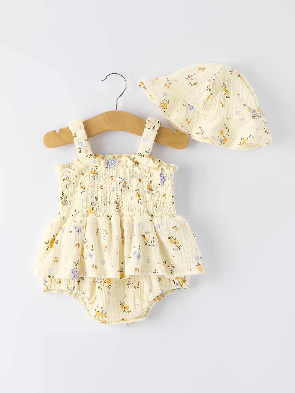 Floral Baby Romper w/ Hat
