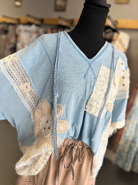Powder Blue Knit Top