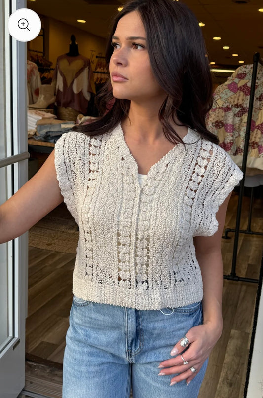 Natural Crochet Top