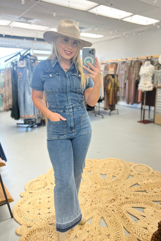 Washed denim Jumpsuit