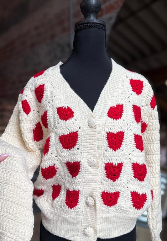 Heart Crochet Cardigan