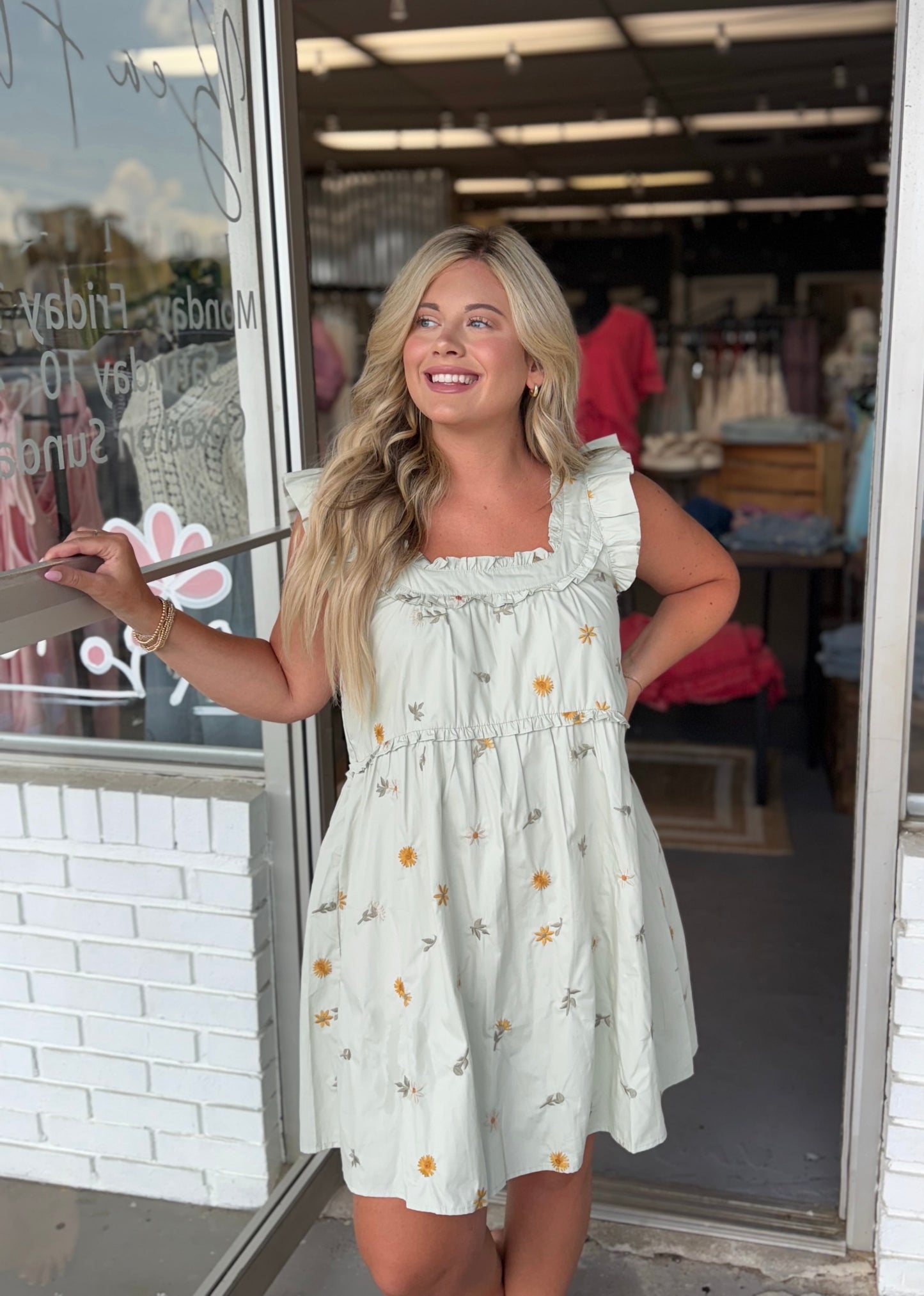 Sage Flower Dress
