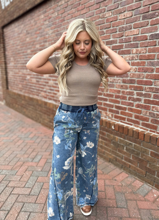 Flower Print Pants