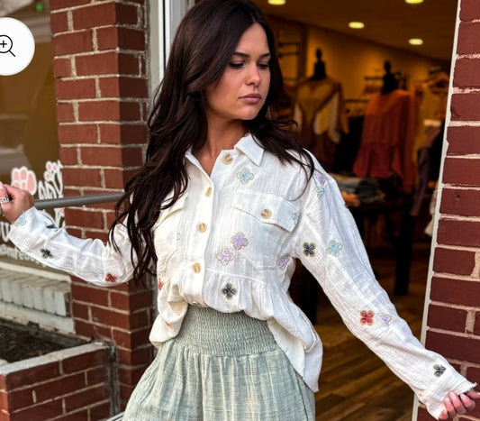 White Peplum Top