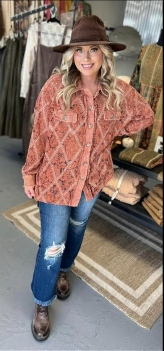 Lace Button Front Top