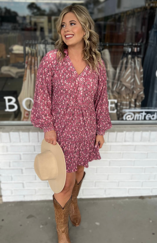 Flowered Pink Dress