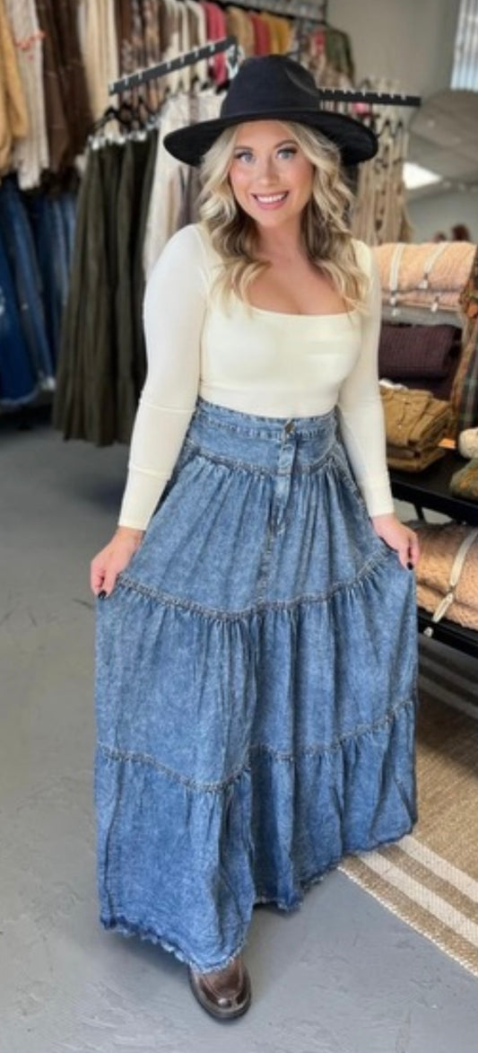 Dark Denim Skirt