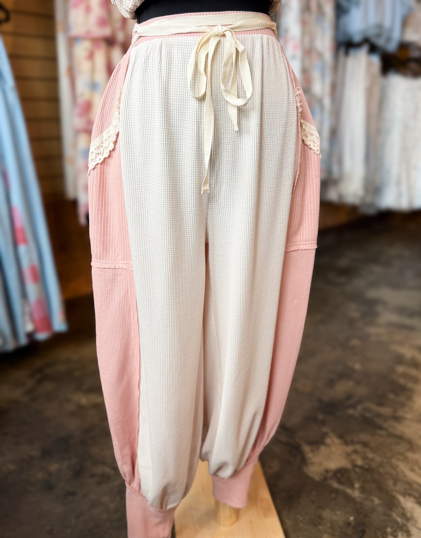 Ivory & Pink Pants