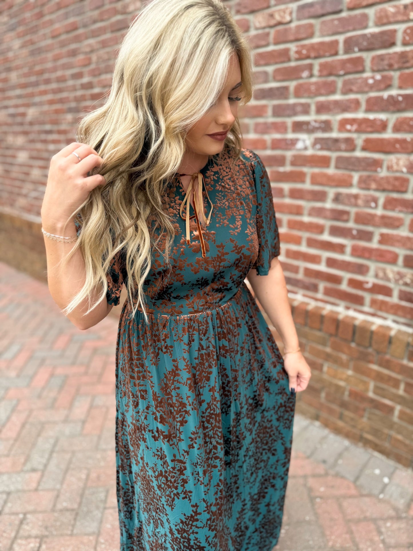 Velvet Teal Dress