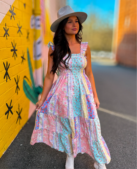 Poplin Mixed Midi Dress