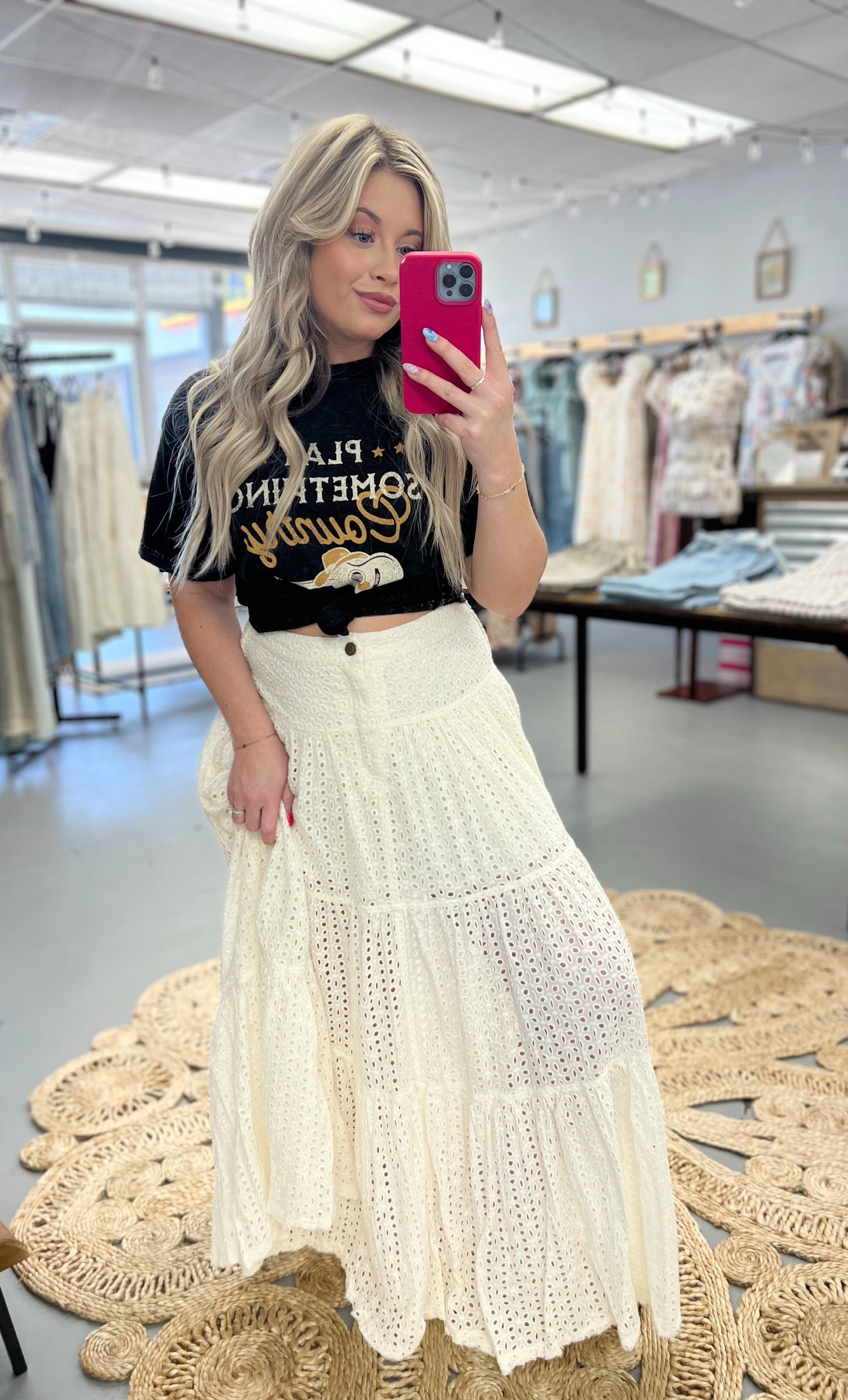 White Eyelet Skirt