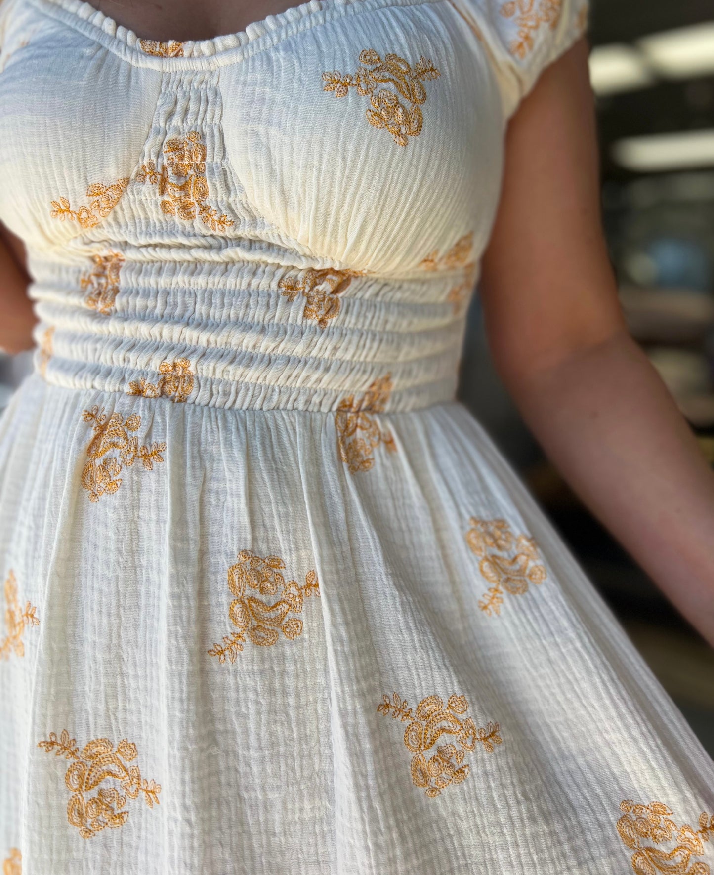 Embroidered Gold Dress