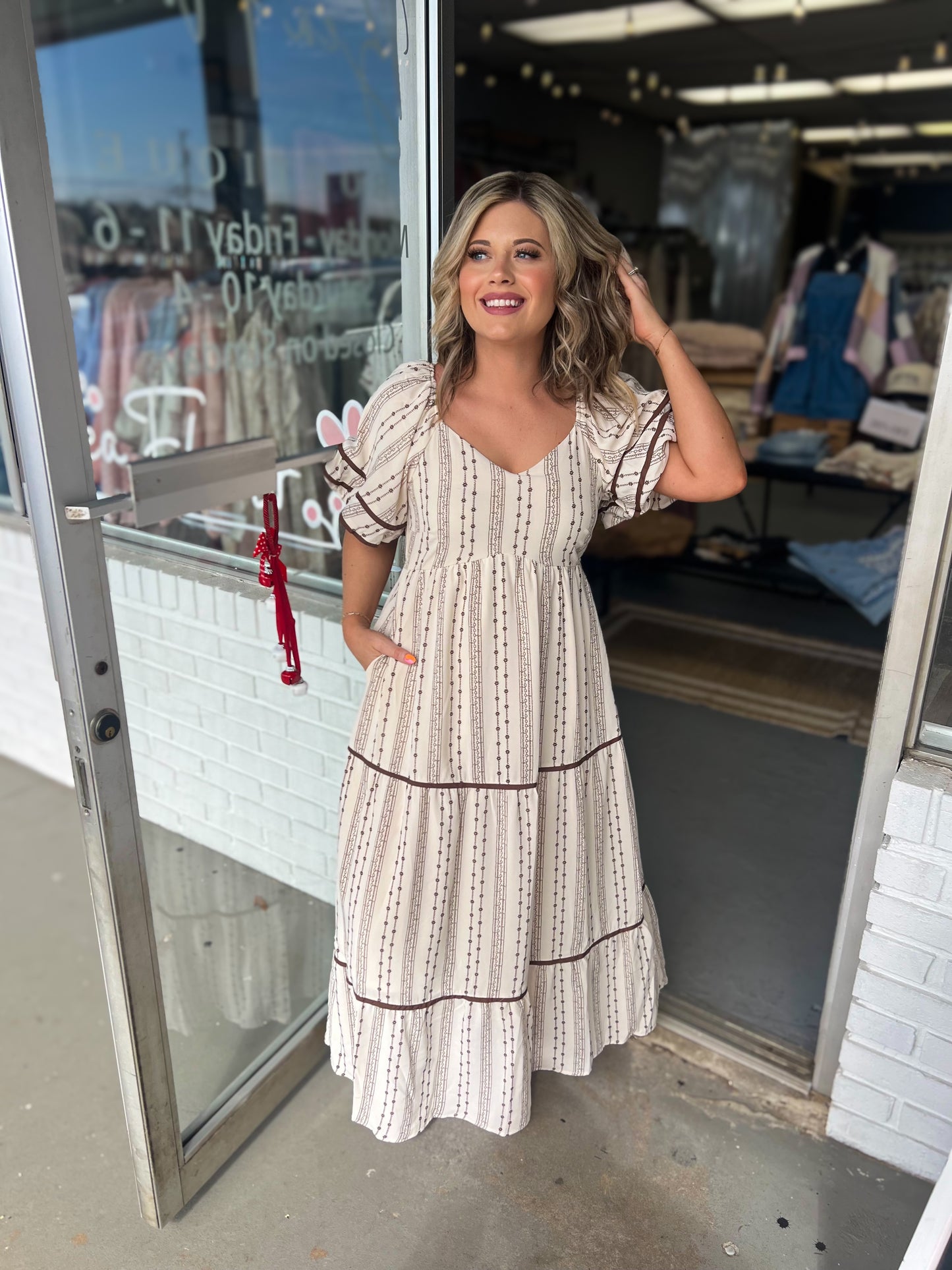 Natural/Brown Stripe Maxi