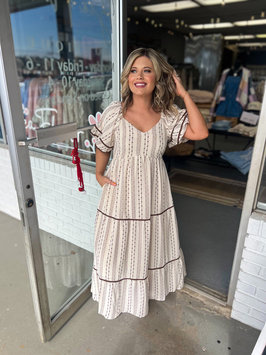 Natural/Brown Stripe Maxi