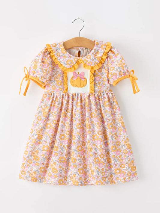 Pumpkin Floral Dress