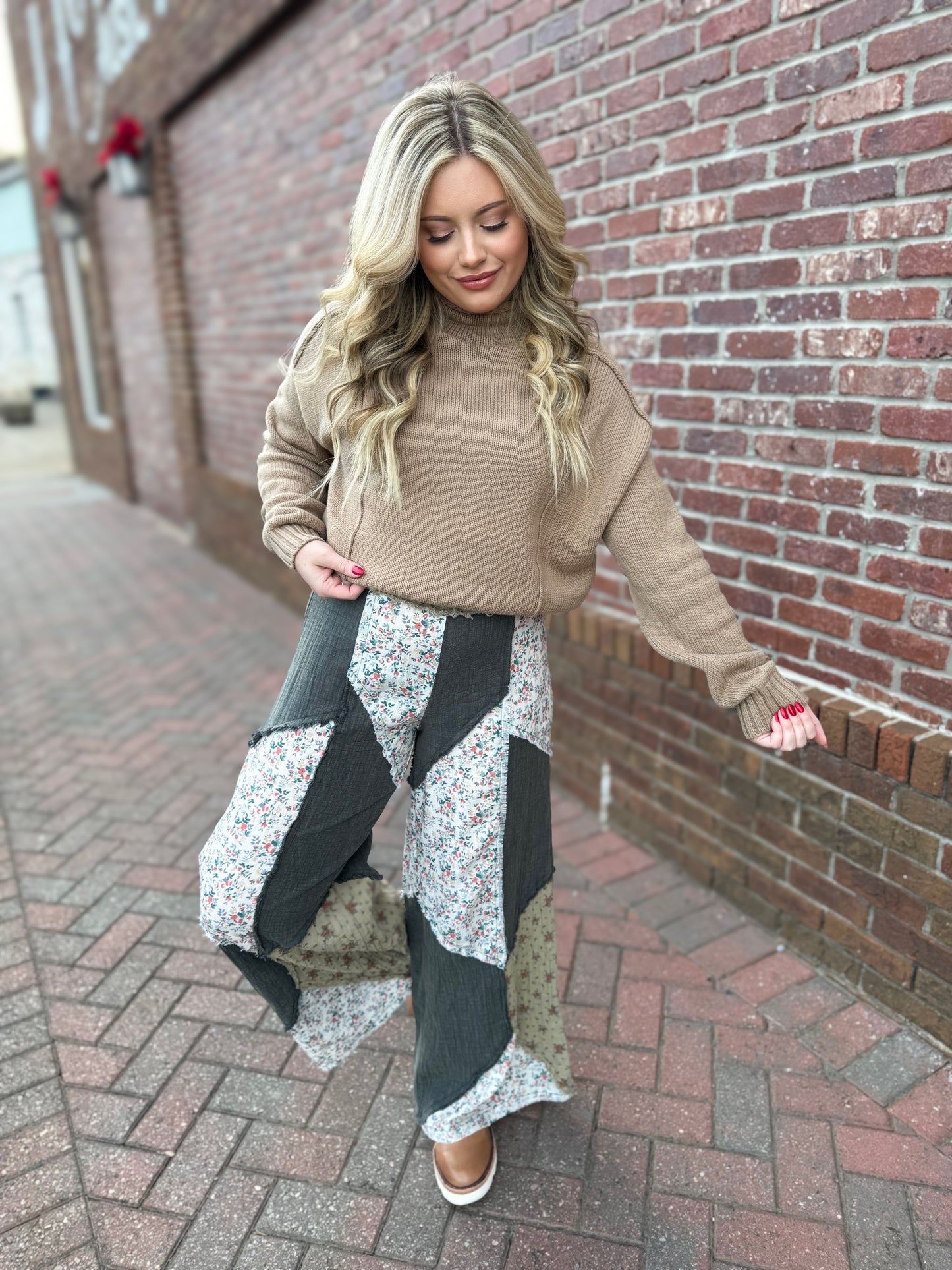 Charcoal Floral Pants