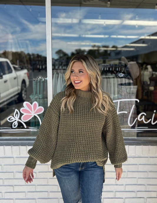 Olive Green Oversized Sweater