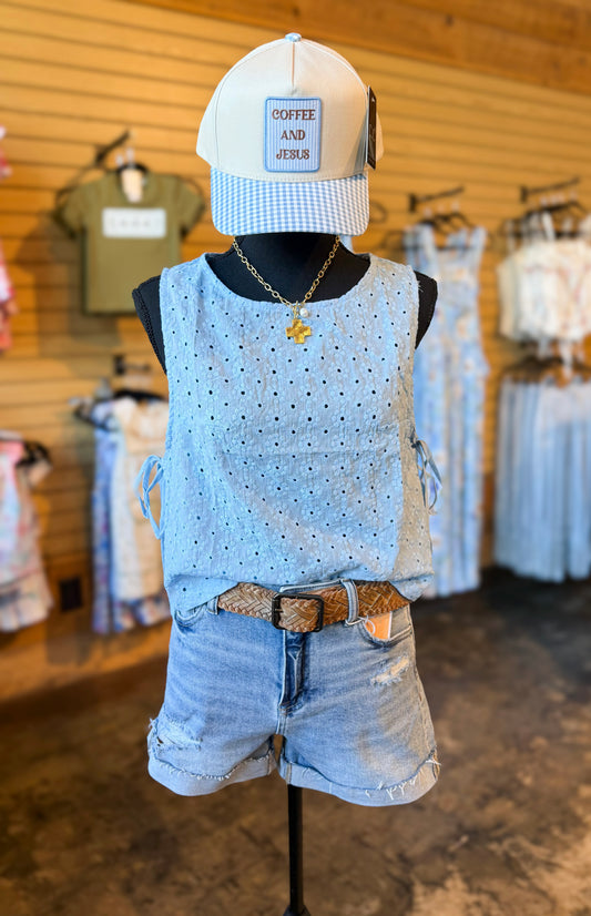 Eyelet Top w/ Side-Ties
