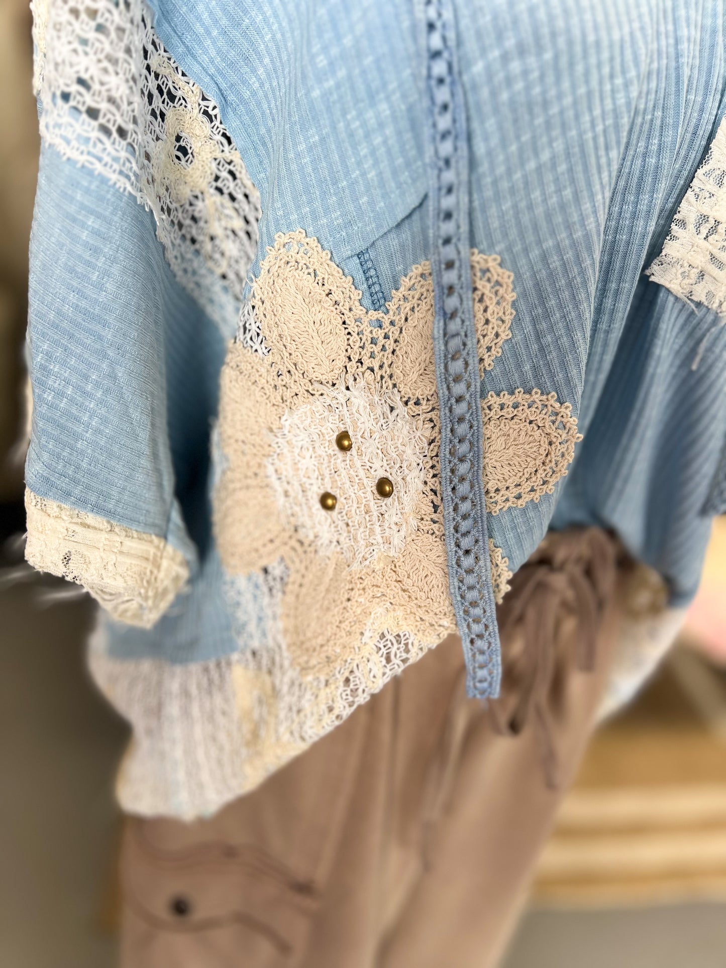 Powder Blue Knit Top