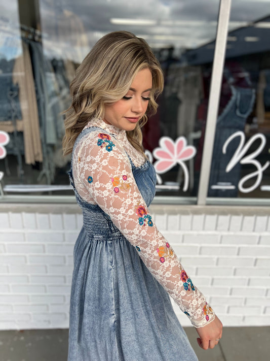 Lace Top w/ Flowers