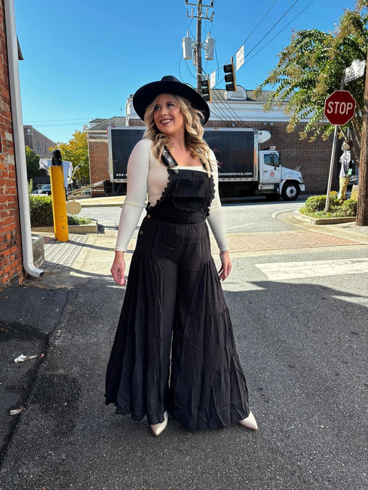 Black Overall Romper