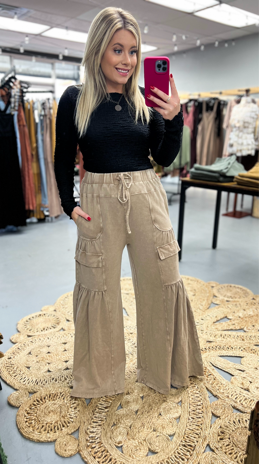 Mocha Terry Knit Pants