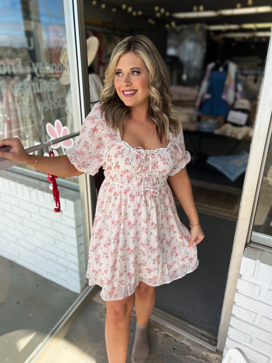 Blush Floral Mini Dress