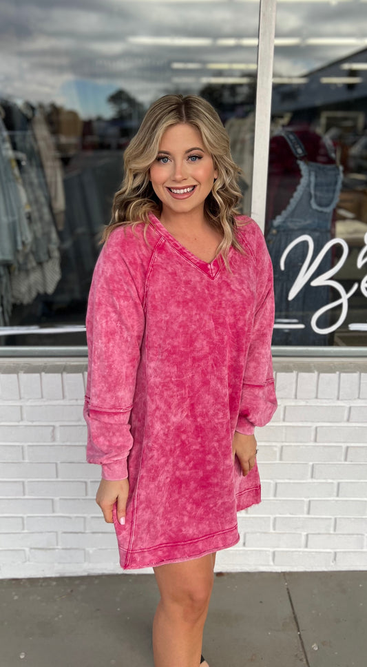 Be Mine Magenta Dress