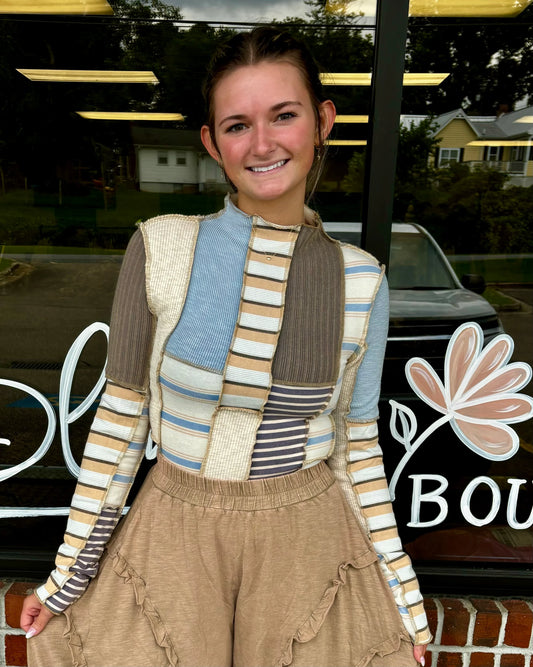 Long Sleeve Mixed Top